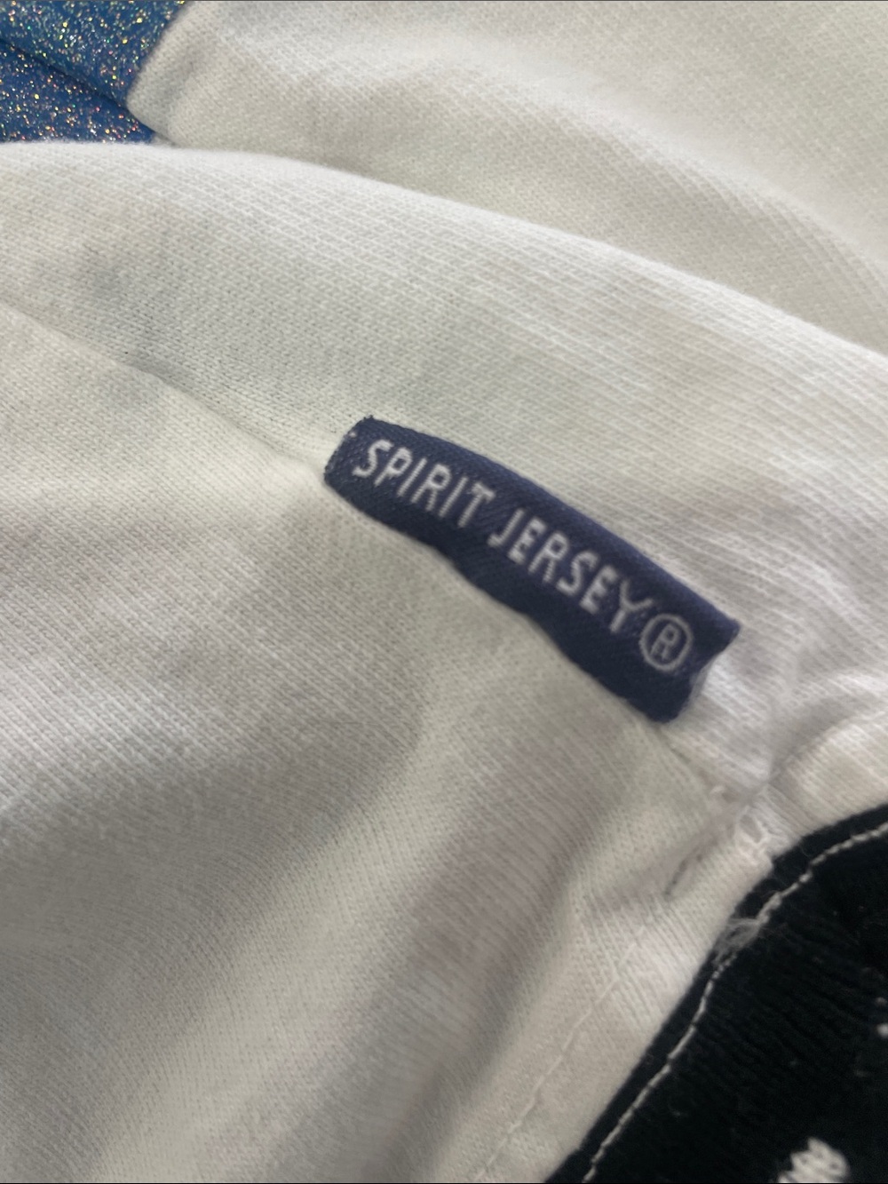 Spirit  White Long-Sleeve Top with Pink Star and Blue Sleeve Stripes - Picture 8 of 9